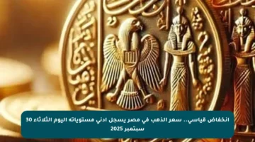 انخفاض قياسي.. سعر الذهب في مصر يسجل أدنى مستوياته اليوم الثلاثاء 30 سبتمبر 2025